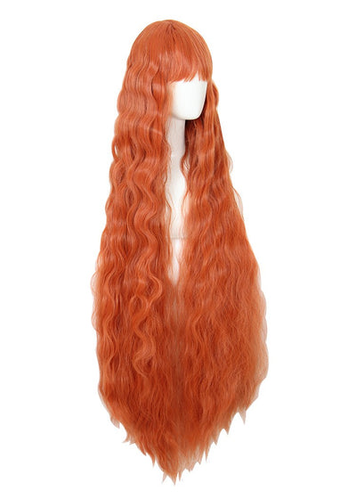 Peluca Cosplay Naranja 120cm Estilo Maíz Ondulado - Image 5