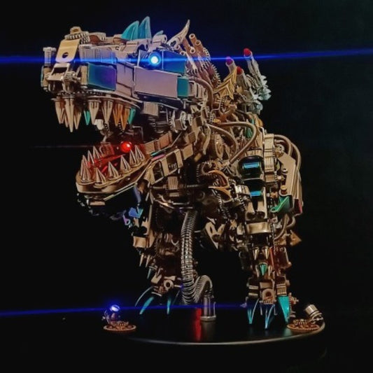Tiranosaurio Rex Mecánico de Metal - Modelo de Ensamblaje Avanzado