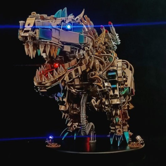 Tiranosaurio Rex Mecánico de Metal - Modelo de Ensamblaje Avanzado
