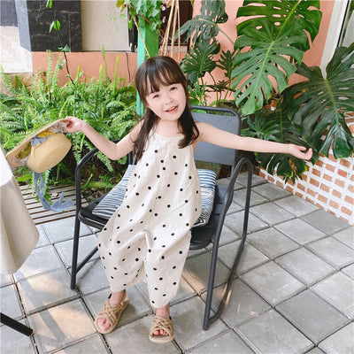 Jumpsuit de Pierna Ancha con Tirantes para Niña