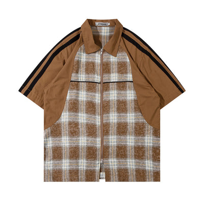Camisa de Cuadros Bicolor Manga Corta para Hombre - Image 7