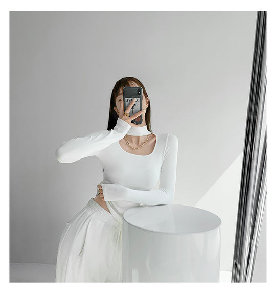 Blusa Halter con Escote Clavicular Hueco - Image 7