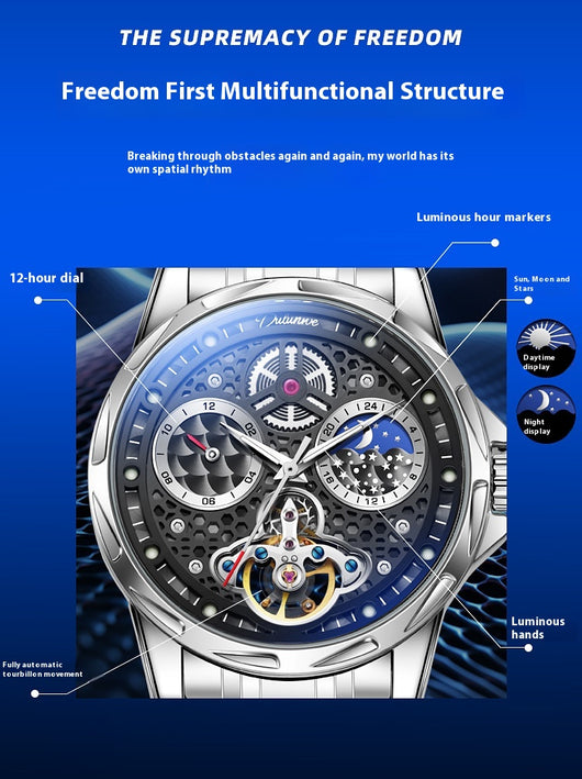 Reloj Automático de Acero Inoxidable con Esfera Luminosa Impermeable - Image 12