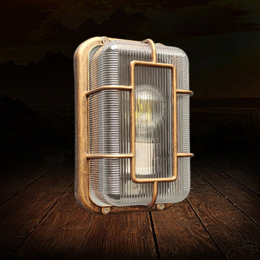Luminaria Decorativa Industrial Retro de Aluminio Fundido para Exteriores