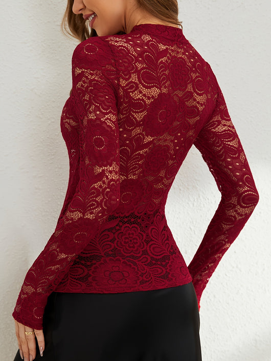 Blusa de Encaje Manga Larga Reductora Versátil - Image 17