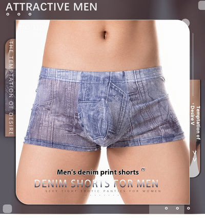 Bóxer Briefs Hombre Cintura Baja con Estampado Denim Ligero - Image 7