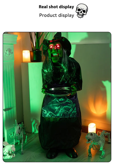 Placa Decorativa Bruja Halloween con Activación por Voz e Inducción Inteligente - Image 13
