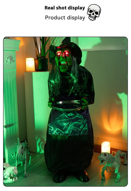Placa Decorativa Bruja Halloween con Activación por Voz e Inducción Inteligente - Image 13