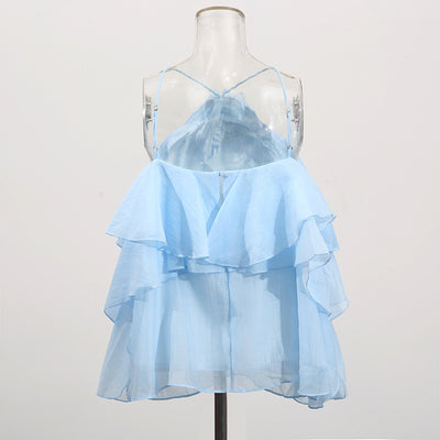 Blusa Halter sin Mangas con Volantes Elegantes - Image 11