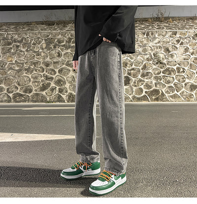 Jeans Grises Holgados de Pierna Recta para Hombre - Image 16