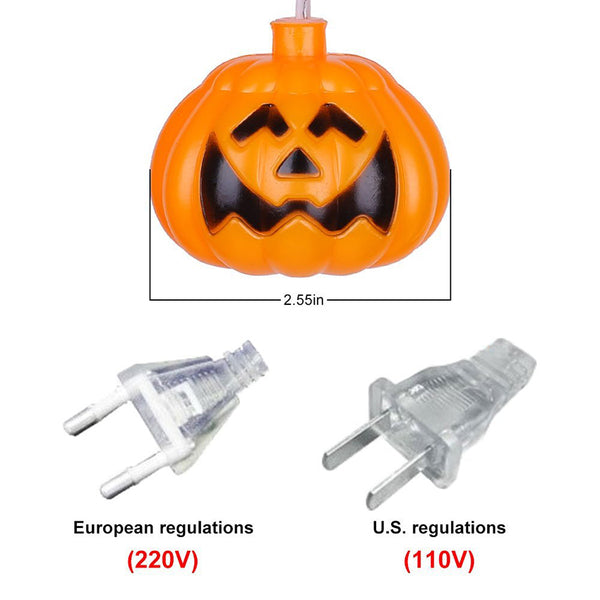 Cortina de Calabazas LED Luminosas para Halloween