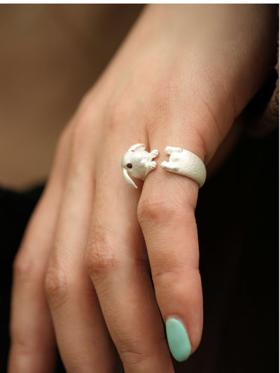 Anillo Gota de Aceite con Orejas de Conejo - Diseño Elegante para Mujer - Image 3