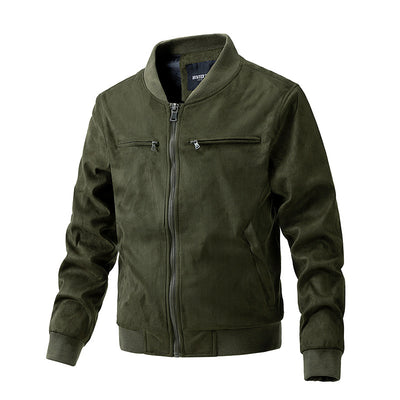 men's jacket, jacket, olive green, dark green, bomber jacket, casual - Image 3