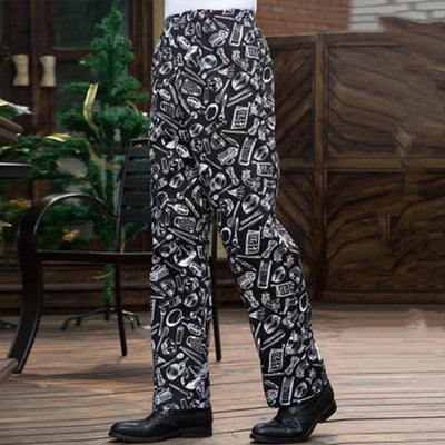 Pantalones Chef a Rayas con Cintura Elástica para Cocina y Comedor - Image 18