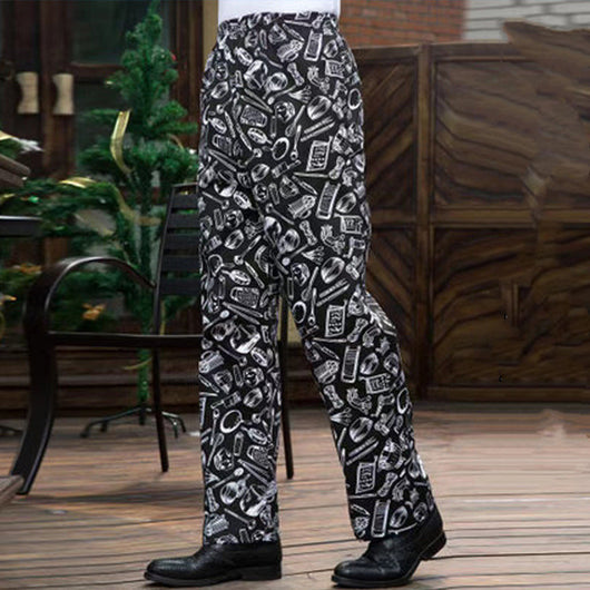 Pantalones Chef a Rayas con Cintura Elástica para Cocina y Comedor - Image 18