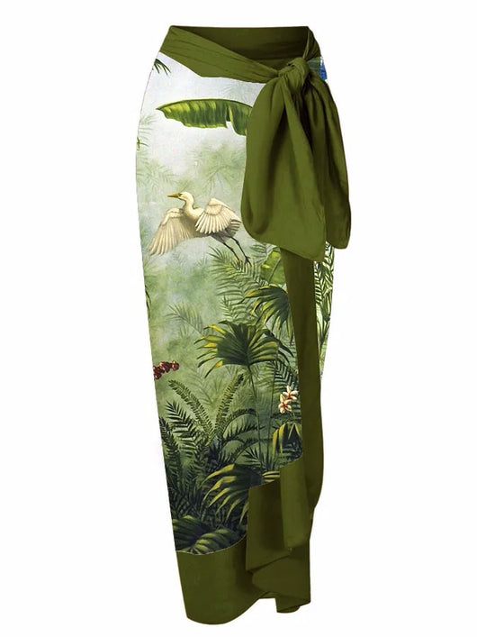 Traje de Baño Dos Piezas Chiffon con Falda Cadera Estampada - Image 51