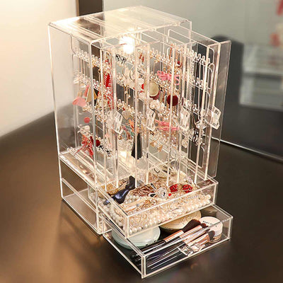 Organizador de Aretes Acrílico Transparente con Cajón Antipolvo - Image 9