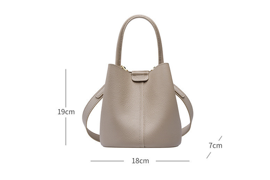 Bolsa Crossbody de Cuero Genuino para Mujer - Diseño Bucket - Image 6