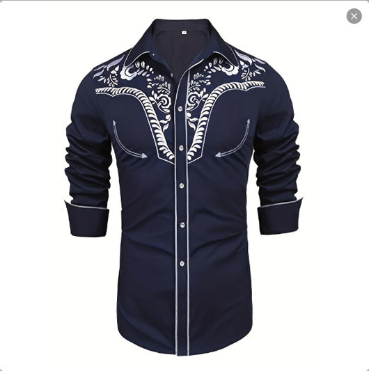 Camisa Suelta Estampada Estilo Western Americano - Image 17
