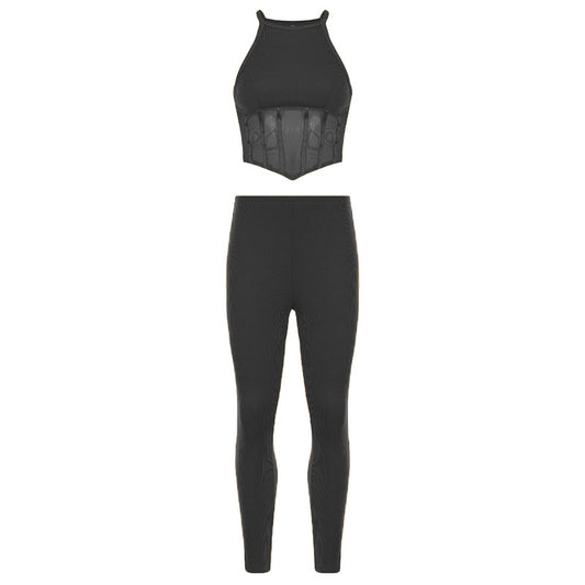 Conjunto Deportivo Dos Piezas: Top Sin Mangas y Pantalón Yoga Ajustado - Image 2
