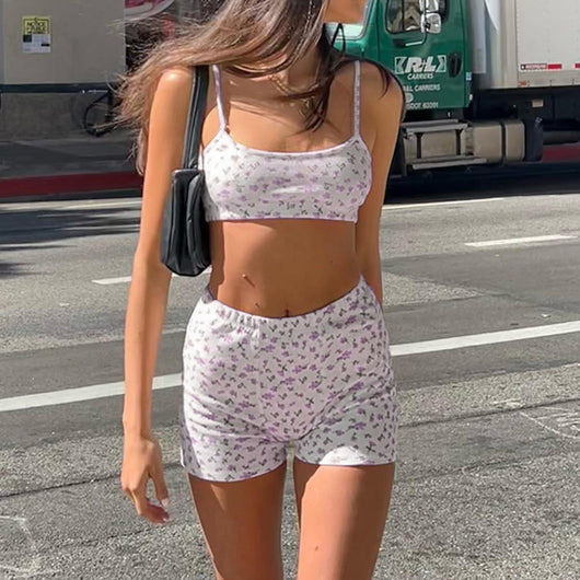 Conjunto de Short y Chaleco Ajustado Estilo Europeo para Mujer