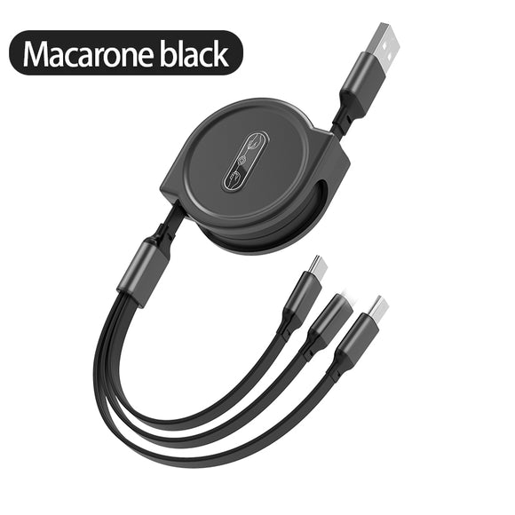 Cable de Carga Rápida 3 en 1 Telescópico Macaron 3A