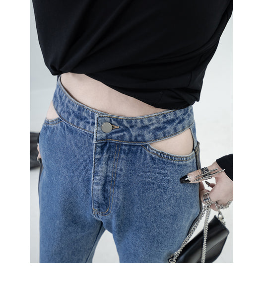 Pantalones Vaqueros Mujer Diseño Original con Detalles Calados y Contraste de Colores - Image 10