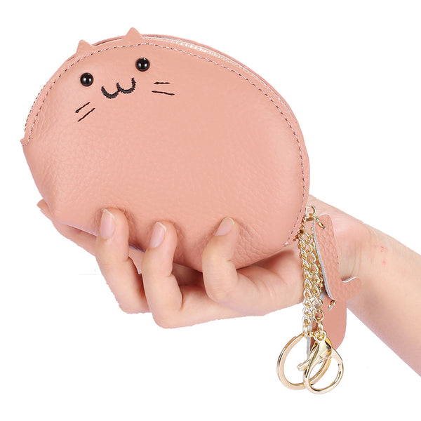 Monedero Compacto de Cuero para Llaves y Cambio