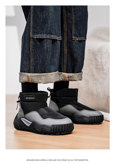 Botas Casuales de Algodón Cálidas para Hombre - Botines Estilo Mid-Top - Image 15