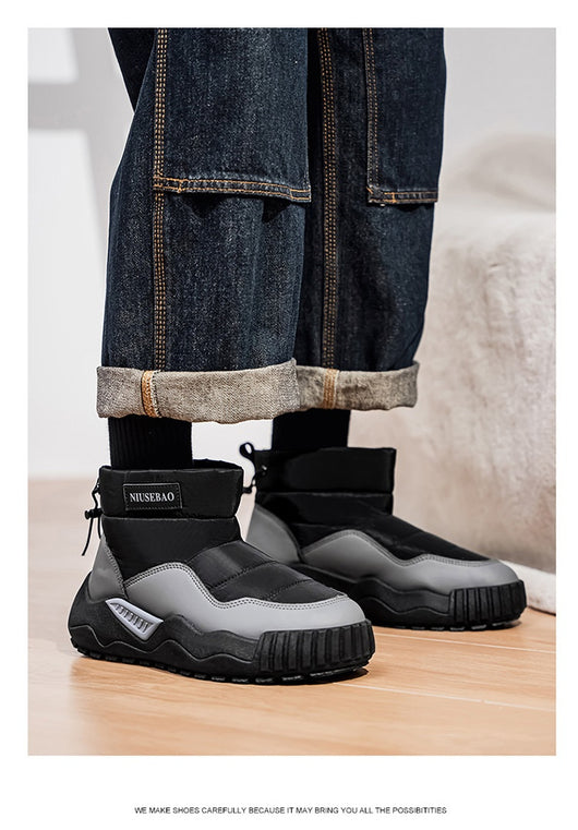 Botas Casuales de Algodón Cálidas para Hombre - Botines Estilo Mid-Top - Image 15