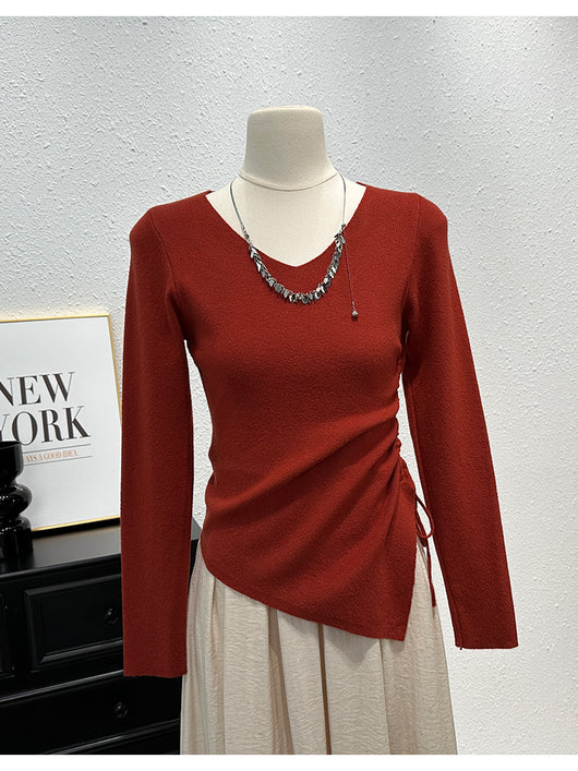 Blusa Ajustada de Manga Larga con Pliegues y Abertura Lateral - Image 14