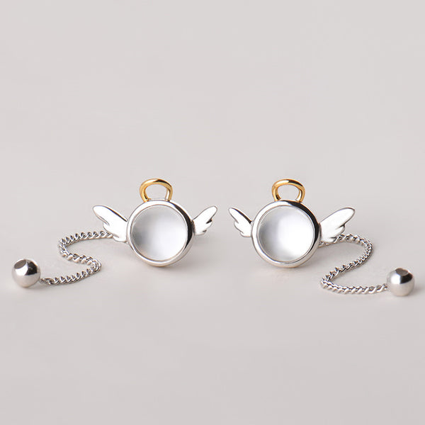 Aretes de Plata Esterlina Personalizados Angelito para Mujer - Image 4