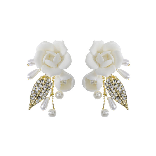 Aretes de Cerámica con Flores Blancas - Image 5