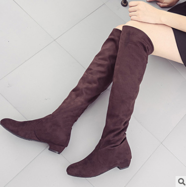 Botas Over the Knee Elásticas de Ante - Tacón Bajo Elegante para Piernas Delgadas - Image 10