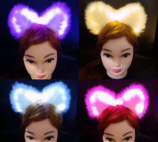 Diadema Orejas de Gato Luminosas con Peluche - Accesorios para Cabello Festivo - Image 9
