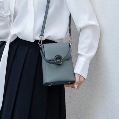 Bolso Bandolera de Cuero Genuino Estilo Coreano Multiuso - Image 7
