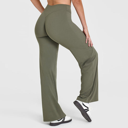 Pantalones Yoga Rectos Moldeadores Cadera Melocotón