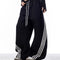 Pantalones Casuales Anchos a Rayas con Cordones