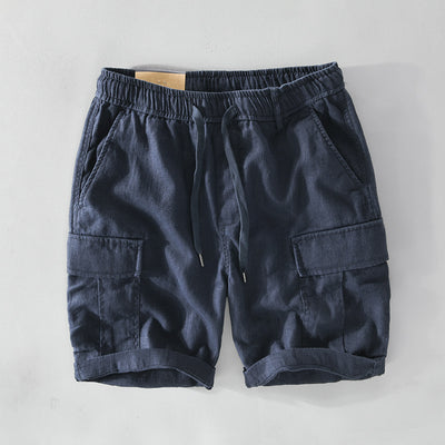 Shorts de Lino Casual para Hombre con Bolsillos y Cordón - Image 4