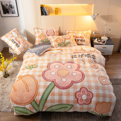 Juego de Cama 4 Piezas con Sábanas de Terciopelo Suave - Calidez Premium - Image 6