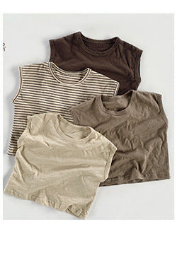 Shorts Infantiles de Algodón y Lino con Rayas Verticales para Verano - Image 8
