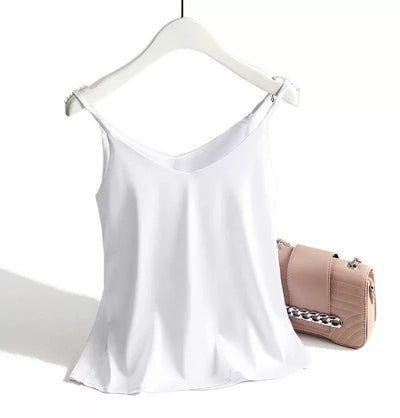 Camiseta Italiana Mujer Escote V Básica Blanca - Image 22