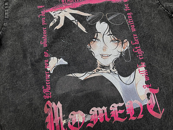 Camiseta Vintage Desgastada de Manga Corta para Hombre