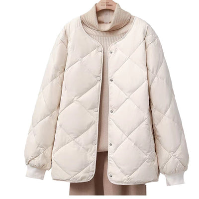Chaqueta Corta Acolchada con Diseño Rombo para Mujer - Image 5