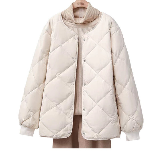 Chaqueta Corta Acolchada con Diseño Rombo para Mujer - Image 5