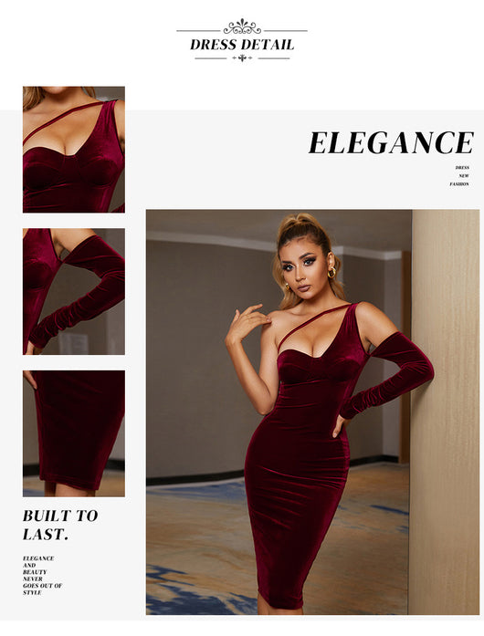 Vestido Velvet Dorado Elegancia para Alfombra Roja - Image 10