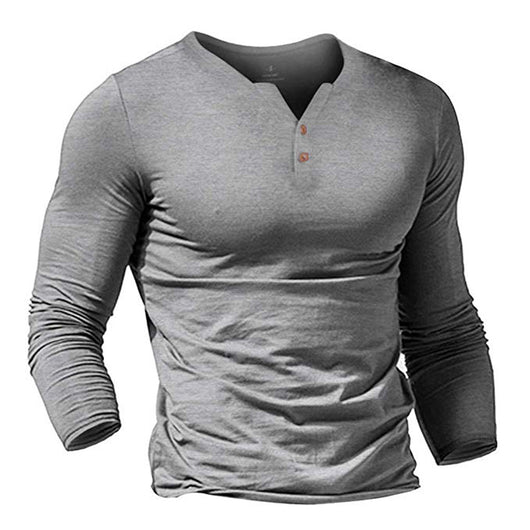 Camiseta Slim Fit Cuello V Manga Larga Color Liso para Hombre - Image 6