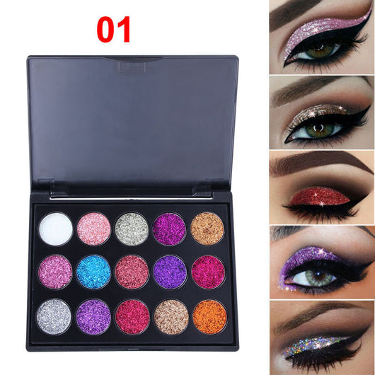 Paleta de Sombras de Ojos Diamond Sequin 15 Colores - Image 10