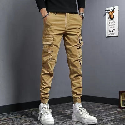 Pantalones de Trabajo Slim Fit Café con Elástico para Hombre - Image 8
