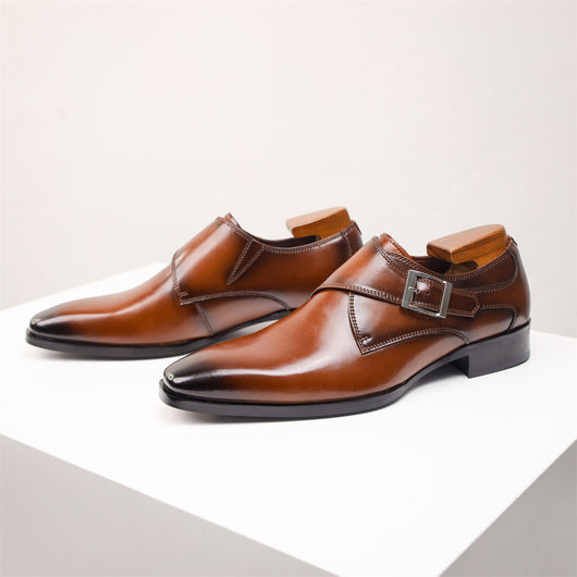 Zapatos Formales de Cuero para Hombre Estilo Británico Punta Cuadrada - Image 10